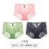 3 quần lót nữ ren cao eo gợi cảm cảm giác ba chiều của mã mạnh thoải mái thoáng khí cotton 裆 quần lót Eo cao