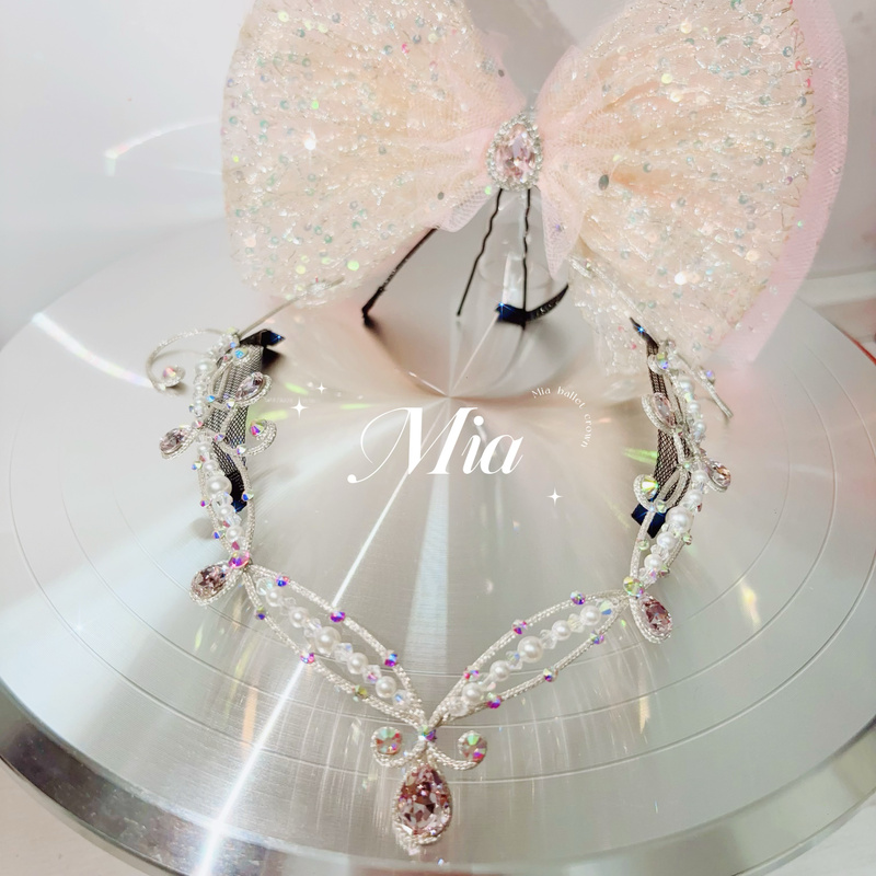 Ballet Tiara Ballet Crown Forehead Chain Fairy Doll Tiara Bow