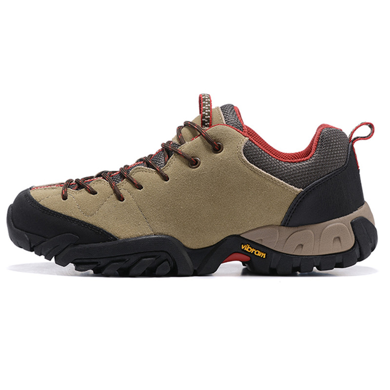 Cross-Border Men's Shoes, Summer Genuine Leather Waterproof Outdoor Hiking Shoes, Hiking Shoes, Non-Slip, Lightweight, Casual Sports Shoes, Men's Wear-Resistant Shoes