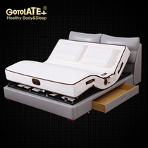 Gotolatex Song lace leather bed intelligent lifting bed storage double draw cabinet High quality latex electric bed L52