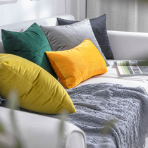 Nordic Sky Goose suede Cushion Sofa Cushions LIVING ROOM MODERN MINIMA HEADBOARD WITH PILLOW PURE COLOR HUG PILLOW COVER WITH CORE BACKREST