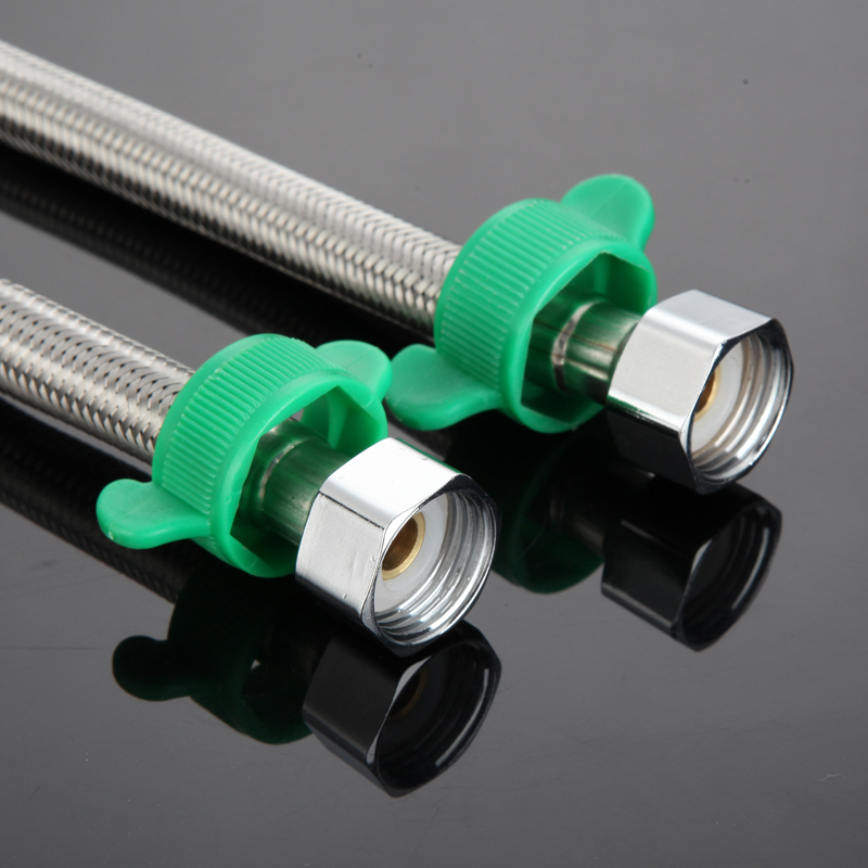 304 stainless steel braided hose water heater toilet water inlet double hole face basin tap hot and cold water 4 split hose
