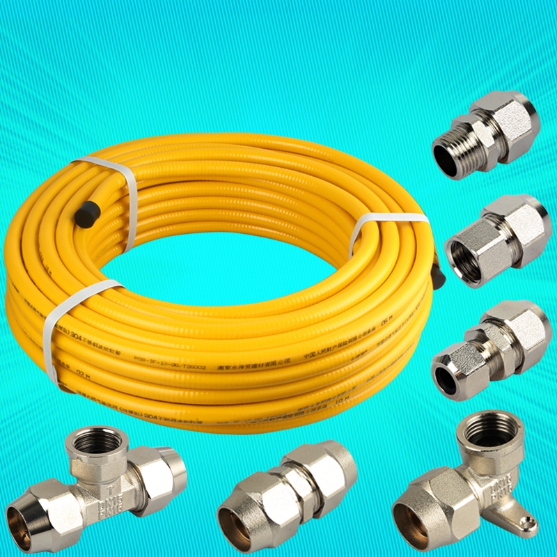 Corrugated metal hose buried wall pipe free of wave joints 304 stainless steel gas gas gas pipe can be buried