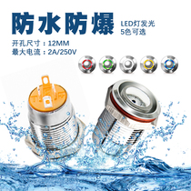 Homeopard 12mm metal button switch self-lock self-reset mini short section waterproof with lamp red and green blue