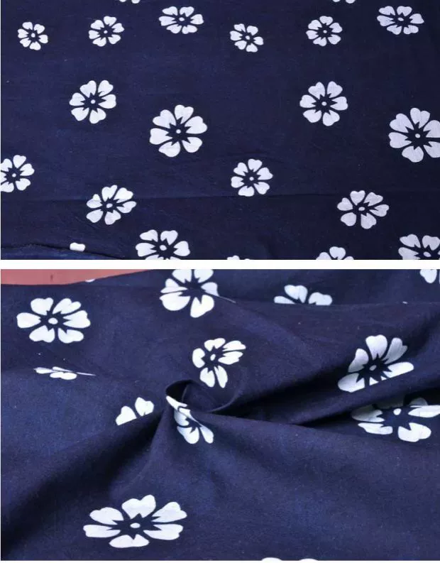 Vải Danfeng: cotton handmade thực vật màu xanh in vải khăn trải bàn vải batik vải rèm - Vải vải tự làm vải thun sọc