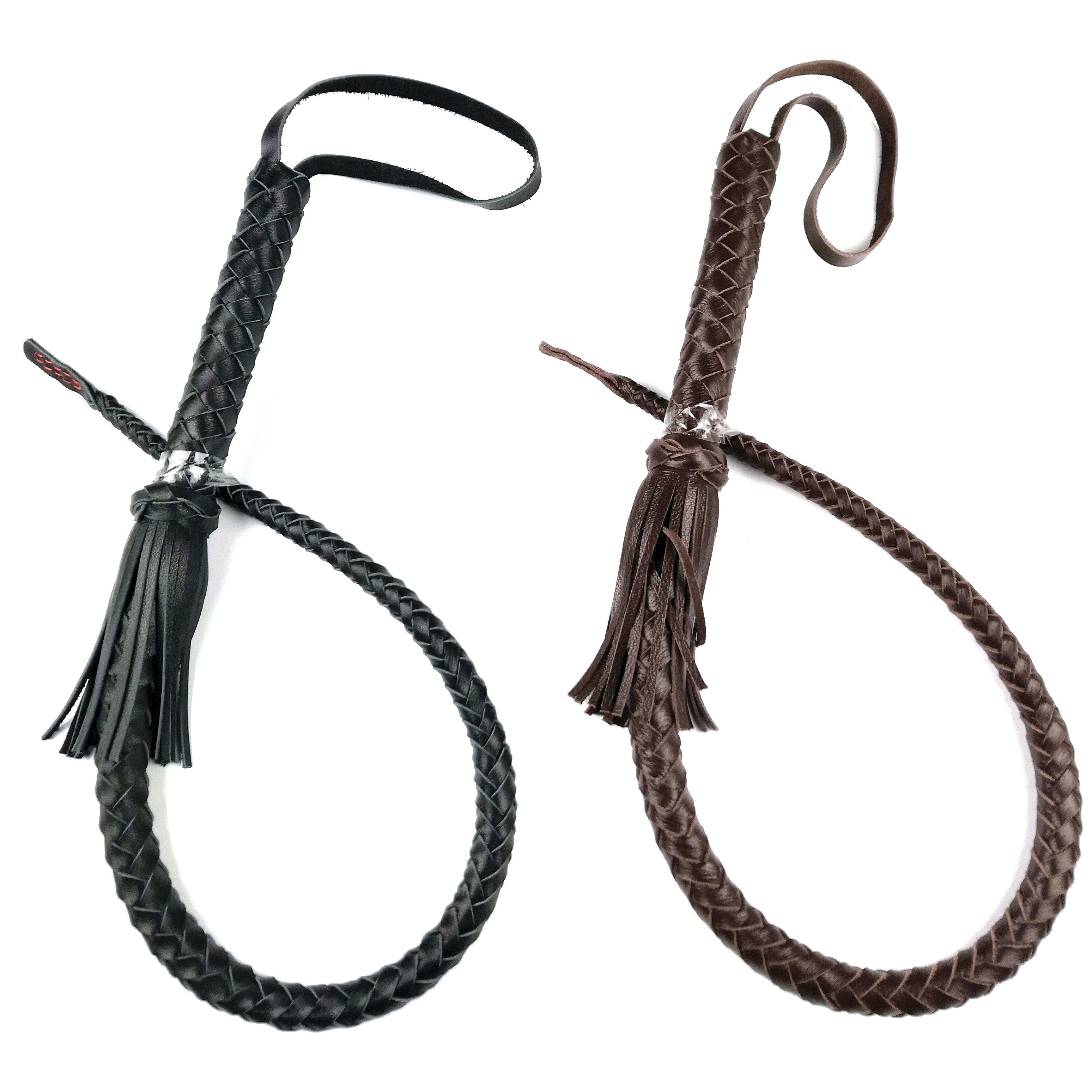 Pure cowhide horse whip equestrian whip tuning whip taming dog taming animal skin whip taming horse short whip self-defense cowhide whip