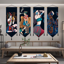 Homestay decoration ethnic style hanging cloth tapestry wall decoration painting bedroom fabric hanging painting porch corridor cloth painting