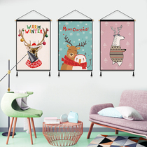 2021 Christmas gifts small gifts decorations cloth art hanging painting scene decoration stickers personality tapestry