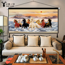 Chinese Eight Jun Tutu Water Ink Painting Living Room Restaurant Buyi Tapestry Office Background Decoration Painting Xuanguan Corridor Hang Painting