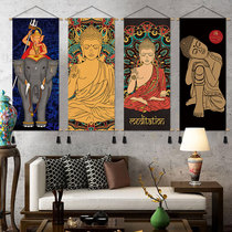 Buddha statue hanging cloth national style tapestry yoga fitness fabric hanging painting living room bedroom hostel southeast Asian decorative painting