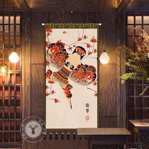 New Chinese style lotus tapestry Xuanguan Corridor cloth Art hanging painting Restaurant Tea House Restaurant Decoration Painting Background Wall Hanging Cloth