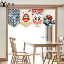 Japanese style and style fabric hanging curtain living room entrance kitchen curtain partition curtain partition curtain izakaya triangle hanging flag decoration custom