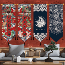 Chinese national style fabric hanging painting Restaurant study decorative painting Entrance tapestry Triangle hanging flag sofa background wall painting