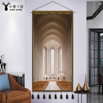 Nordic Minimalist Decoration Painting Hanging Cloth Art Architecture Background Bougenguan Cloth Art Wall Hung Painting Living-room Large Number Hanging Blanket