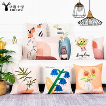 Cartoon Abstract Floral Holding Pillow Sofa Living Room Leaning on pillow bedside backrest nap office for the back cushion of the car