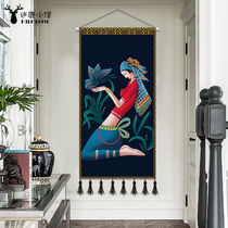 Homestay decoration hanging painting fabric Yunnan minority Tapestry bedroom bedside cloth painting living room wall decoration wall painting