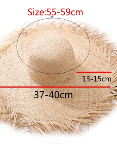 Большая пляжная складная соломенная шапка, защита от солнца, популярно в интернете