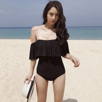 South Korean student swimsuit woman little fresh and fragrant wind lotus leaf edge sexy poly-belly-lined spa swimsuit