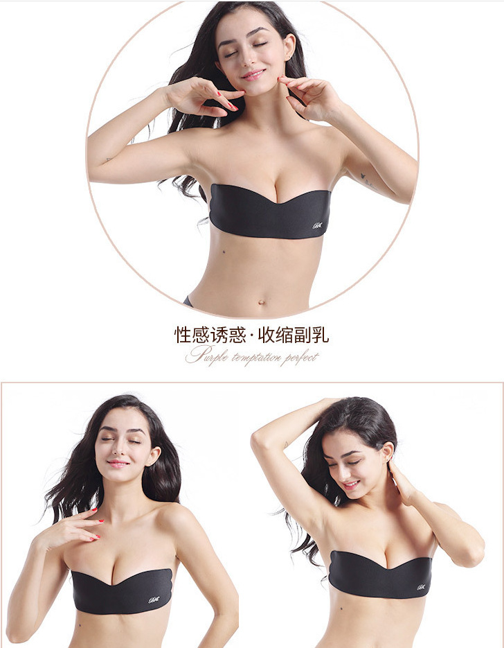 Một mảnh nipple wedding dress tập hợp vô hình non-slip hỗ trợ trên mà không cần dây đeo vai đồ lót áo ngực kích thước lớn phần mỏng vẻ đẹp trở lại dán ngực dán nâng ngực