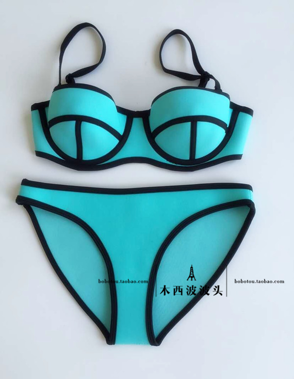 Châu Âu và Hoa Kỳ bikini Úc Đồ bơi phụ nữ ngực nhỏ tập hợp tấm thép tấm đệm huỳnh quang mùa xuân nóng bỏng áo tắm bikini của phụ nữ đồ bơi đi biển