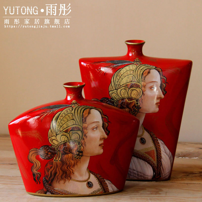 Rain tong home | jingdezhen ceramics European beauty home sitting room place a drum home outfit decoration porcelain painting