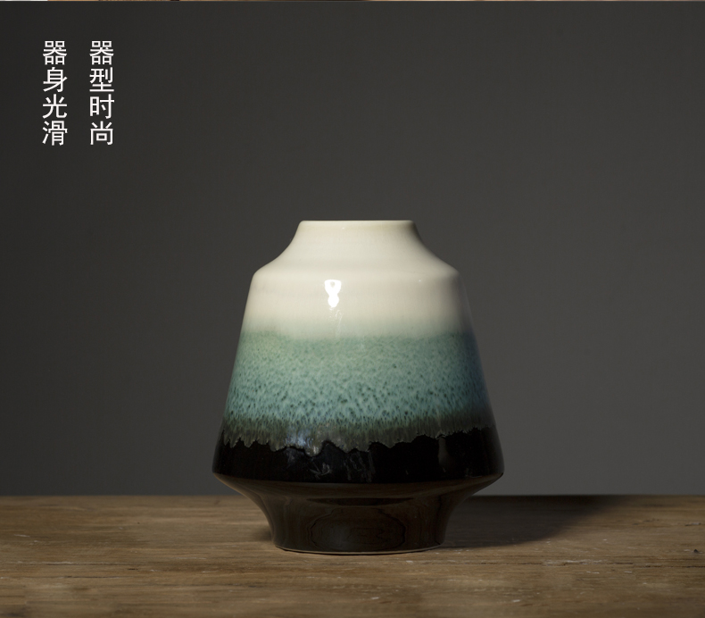 Modern new Chinese ceramic vase living room table antique Japanese teahouse adornment zen flower arranging porch place