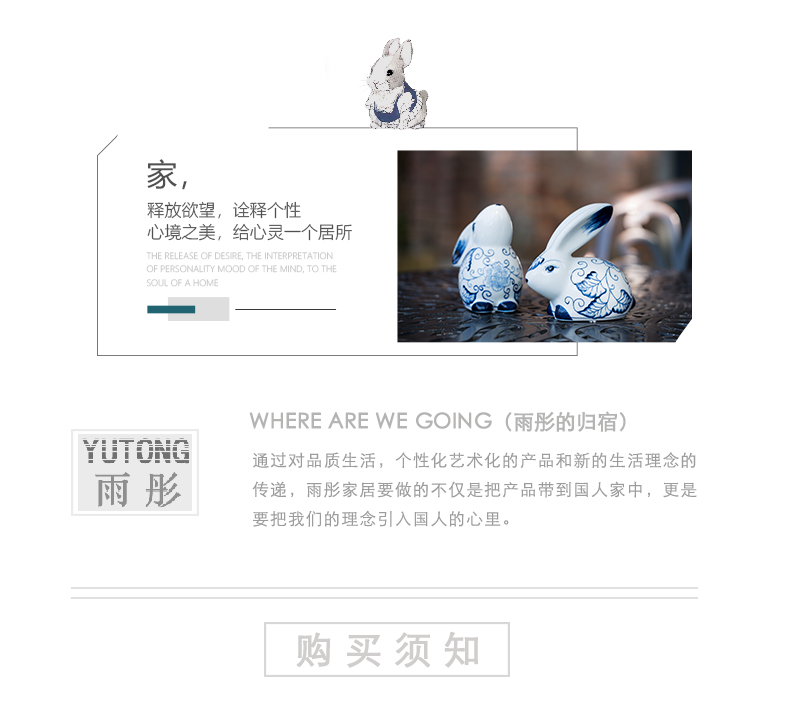 Ceramic arts and crafts and contracted fashion modern creative soft adornment furnishing articles Ceramic rabbit rabbit wedding gift decoration