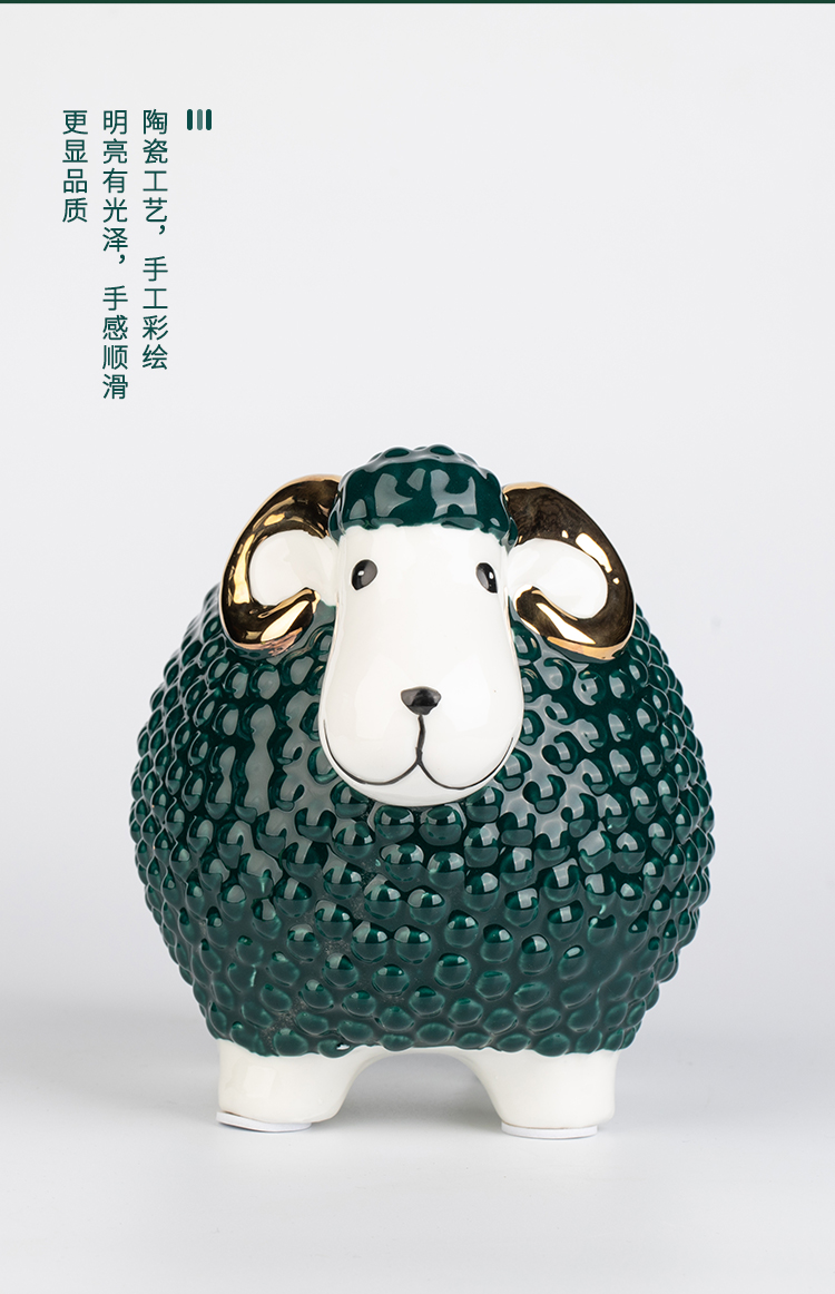 The Sheep furnishing articles ceramics handicraft three Yang kaitai living room office zodiac Sheep ceramic furnishing articles household act the role ofing is tasted