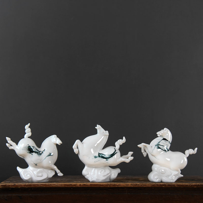 Ceramic horse shadow celadon home furnishing articles furnishing articles of jingdezhen ceramics decoration process