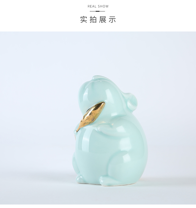 Chinese zodiac mice ceramic furnishing articles furnishing articles xiangyun mice mascot plutus household geomantic