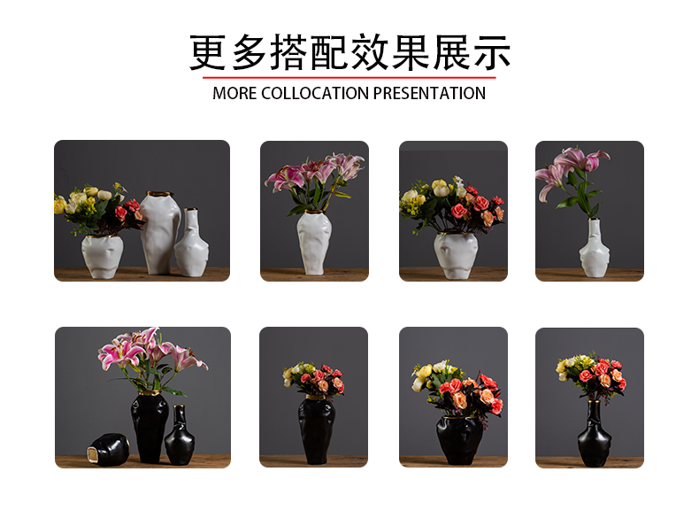 Up Phnom penh 3 d alien home furnishing articles flowers in black and white and double color suit light key-2 luxury ceramic flower flower arranging household act the role ofing is tasted