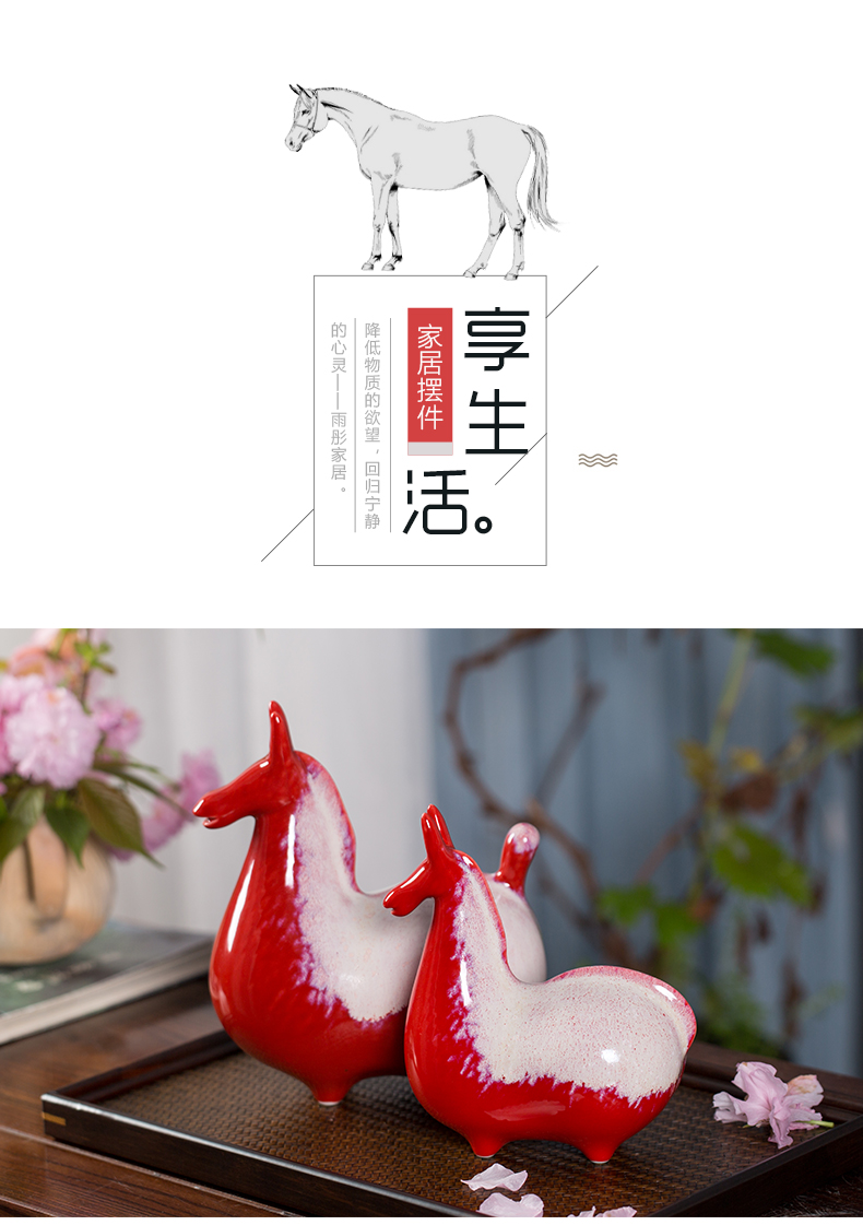 New Chinese style ceramic pony furnishing articles household act the role ofing is tasted study ancient frame don horse sitting room porch decoration