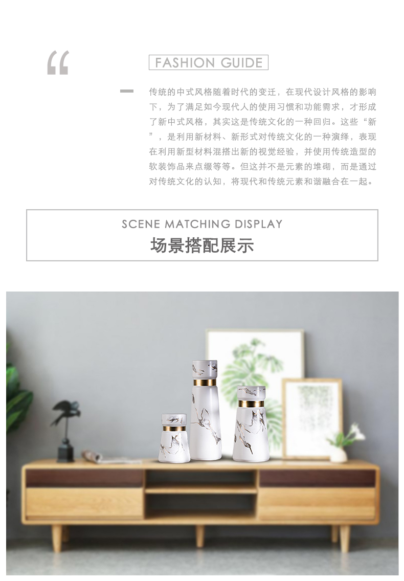 Jingdezhen ceramics vase furnishing articles TV ark, dried flower flower arranging the modern Chinese style household, sitting room adornment porcelain