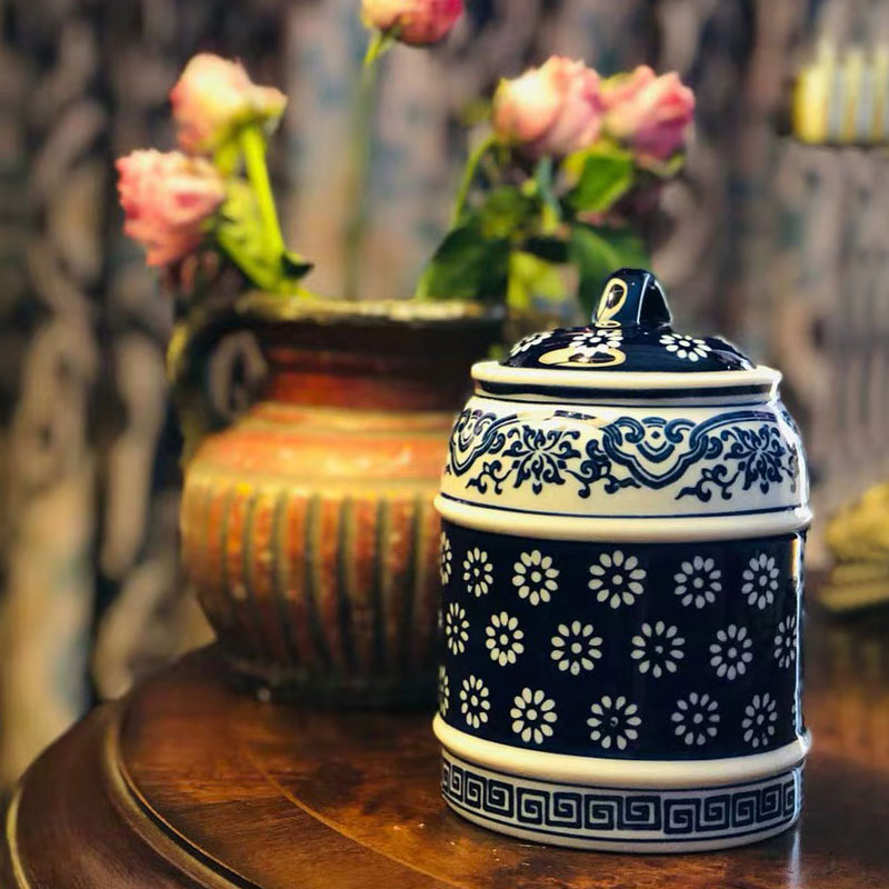 The rain tong home | classic blue and white porcelain of jingdezhen ceramics with cover furnishing articles sitting room porch decoration porcelain storage tank