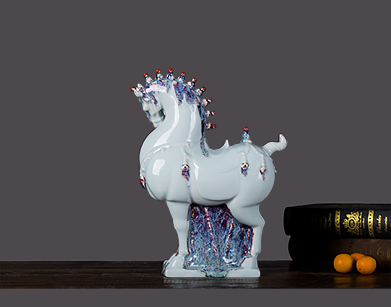 Ceramic horse furnishing articles office sitting room household soft adornment ornament creative TV ark, wine crafts