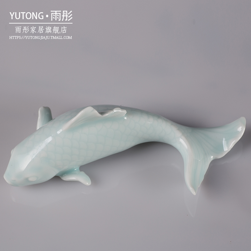 Jingdezhen ceramic fish modern decoration furnishing articles furnishing articles ceramic wall hanging three - dimensional fish home furnishing articles every year