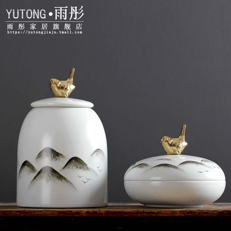 Jingdezhen ceramic hand - made ink creative furnishing articles process between example desktop ceramics decoration home decoration