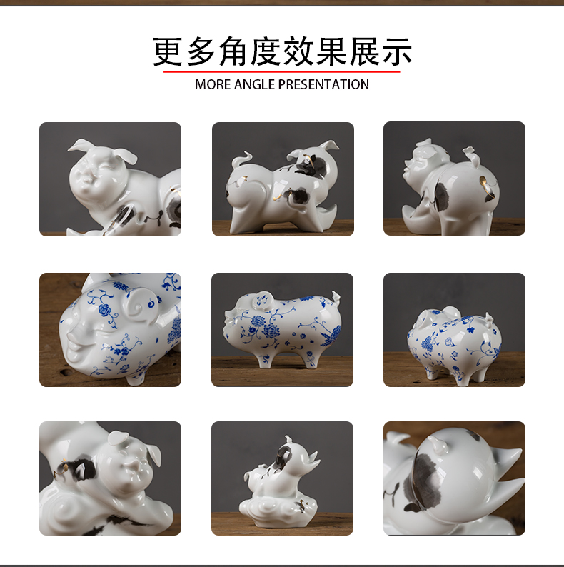 Jingdezhen ceramic pig furnishing articles more than creative home rich small lovely sitting room bedroom desktop decoration