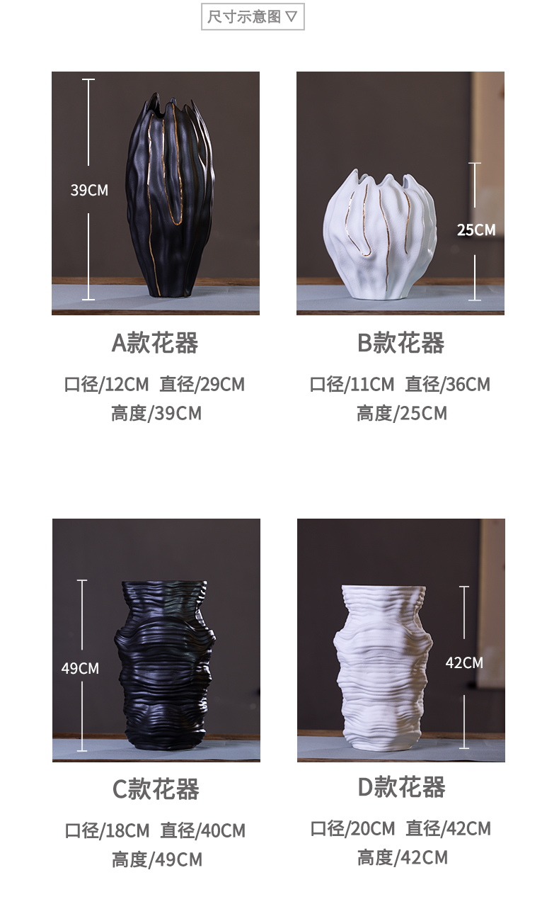 Jingdezhen porcelain vases, ceramic light key-2 luxury furnishing articles wind gold - plated porcelain of modern Chinese style is contracted household ornaments