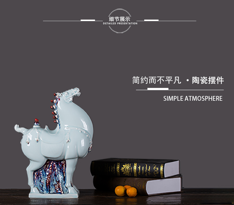 Ceramic horse furnishing articles office sitting room household soft adornment ornament creative TV ark, wine crafts