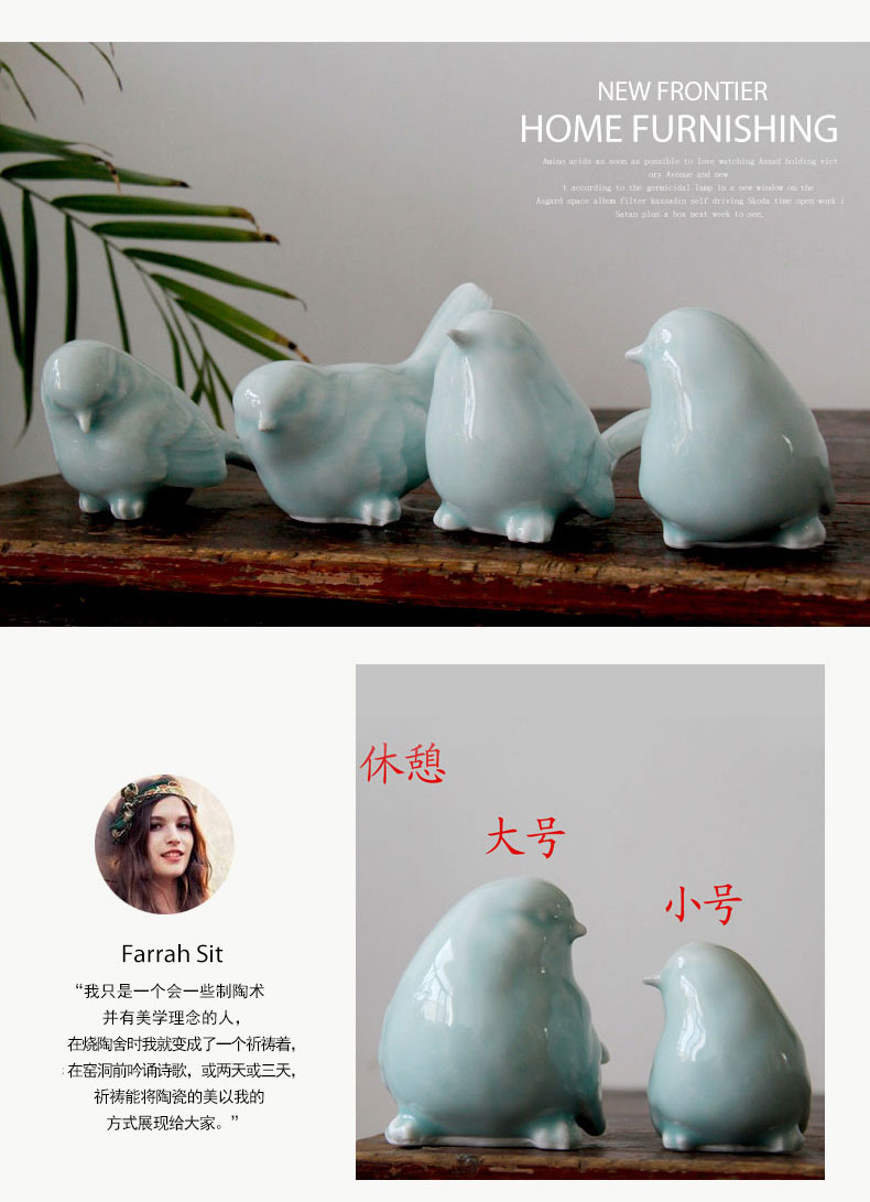 The rain tong home | ceramic creative modern adornment installs soft outfit furniture green glaze pay-per-tweet bird furnishing articles