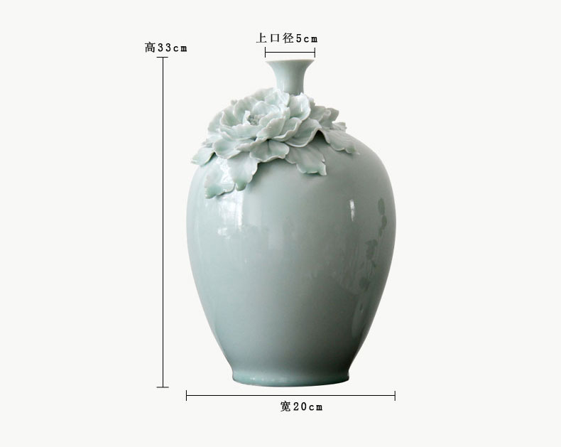 Celadon vase hydroponic flower bottle vase water raise household small expressions using narrow expressions using sitting room adornment flowers, flower arranging money plant