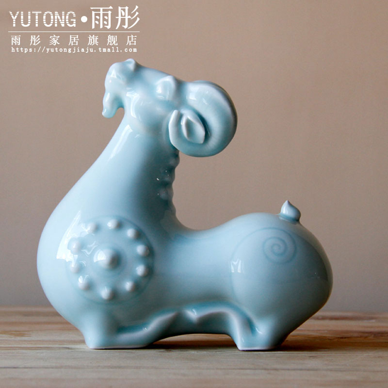 Rain tong home | shadow celadon porcelain manually longevity sheep home home home act the role ofing auspicious place jingdezhen porcelain manually