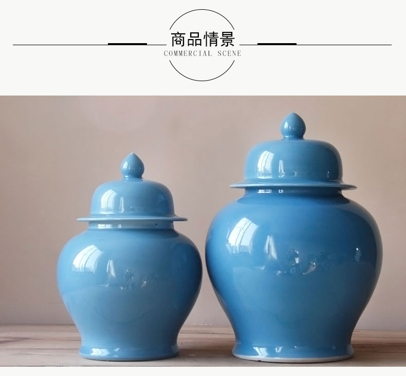 Rain tong home | home furnishing articles furnishing articles of jingdezhen ceramic blue beauty contracted atmospheric storage tank of pottery and porcelain