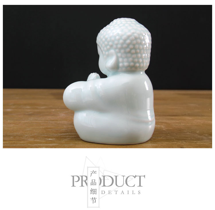 Jingdezhen Chinese manual shadow celadon of Buddha decoration ceramics furnishing articles [making porcelain decoration hand] praise f express little Buddha