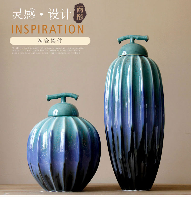 Jingdezhen ceramic creative up porcelain pot household storage tank furnishing articles checking porcelain vases, flower designers