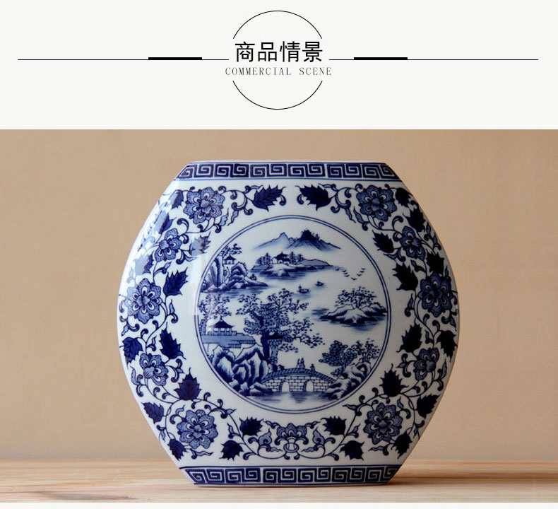 The rain tong home | classic blue and white porcelain creative flower jingdezhen blue and white porcelain home decoration ceramic furnishing articles