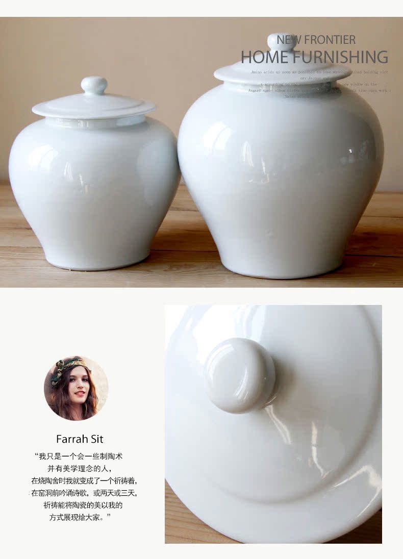 Opens to booking a soft outfit domestic act the role ofing single type of jingdezhen ceramics glaze white contracted and I adornment is placed ceramic pot