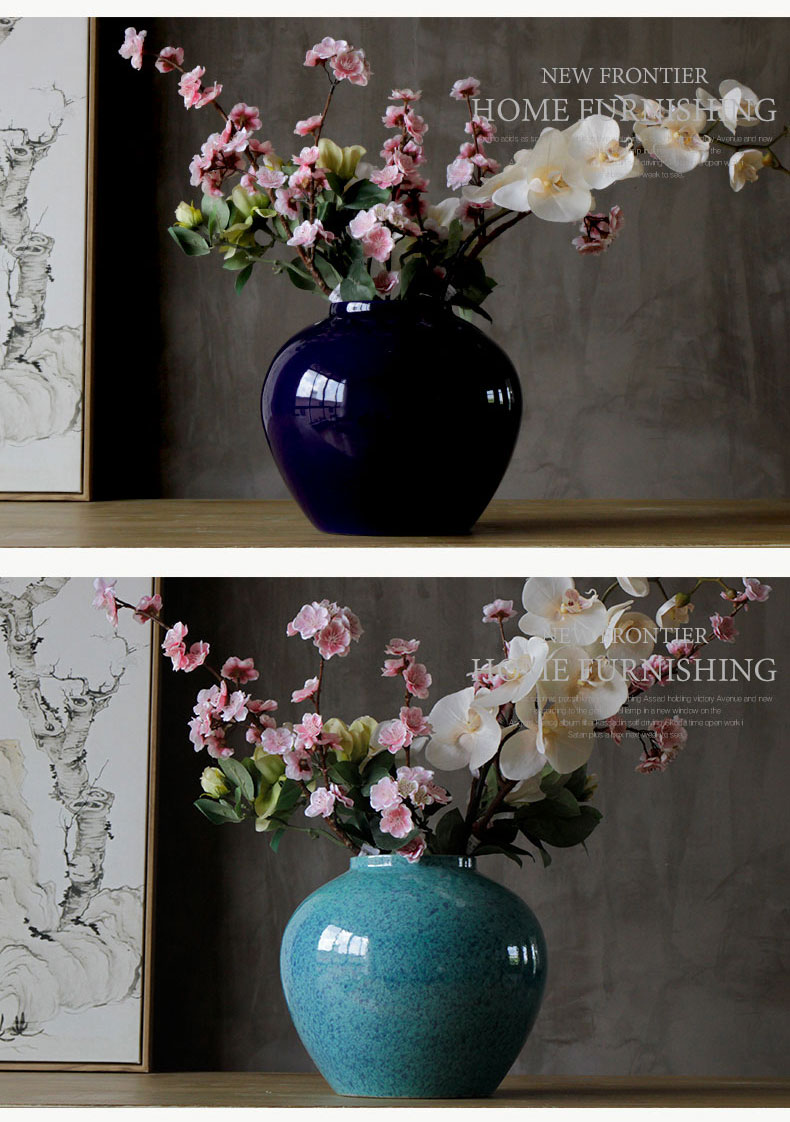 Sitting room booking with jingdezhen creative manual a bigger modern decoration decoration ceramic dry flower flower vase