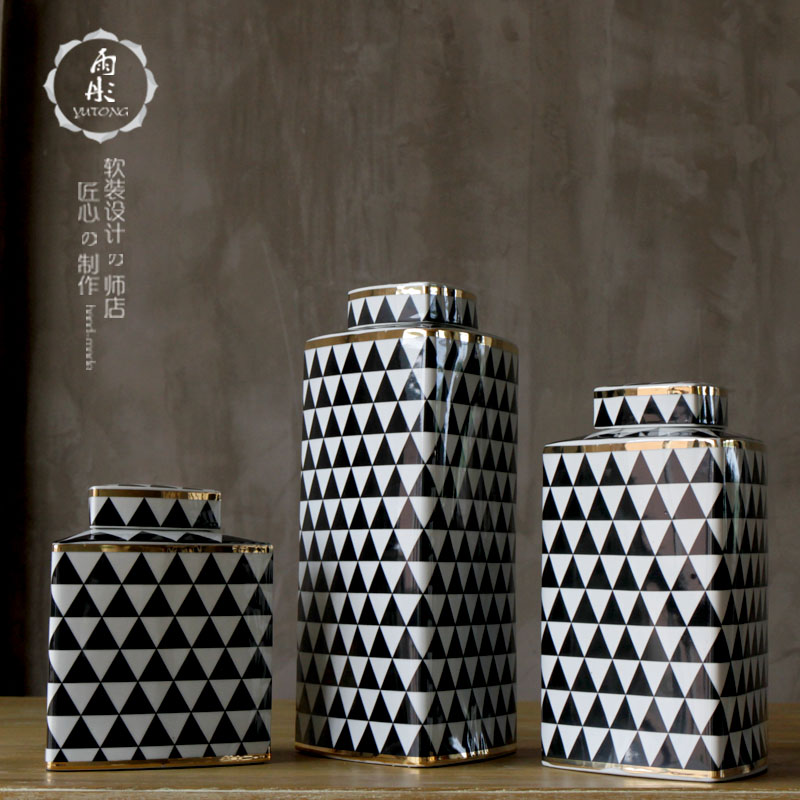 Rain tong home | jingdezhen ceramics creative the see colour blue and white triangle/ceramic pot home sitting room porch place